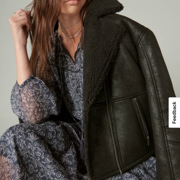 Lucky Brand Long Sleeve Peasant Tiered Maxi Dress Grey Cream Floral Size XS - Picture 8 of 11